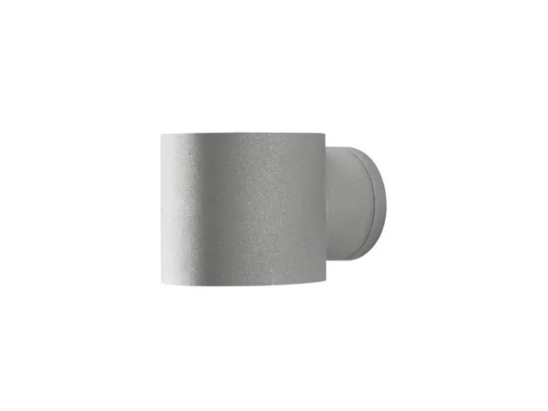 LED Außenwandleuchte runder Wandspot Up-Down, Höhe 9cm, Grau