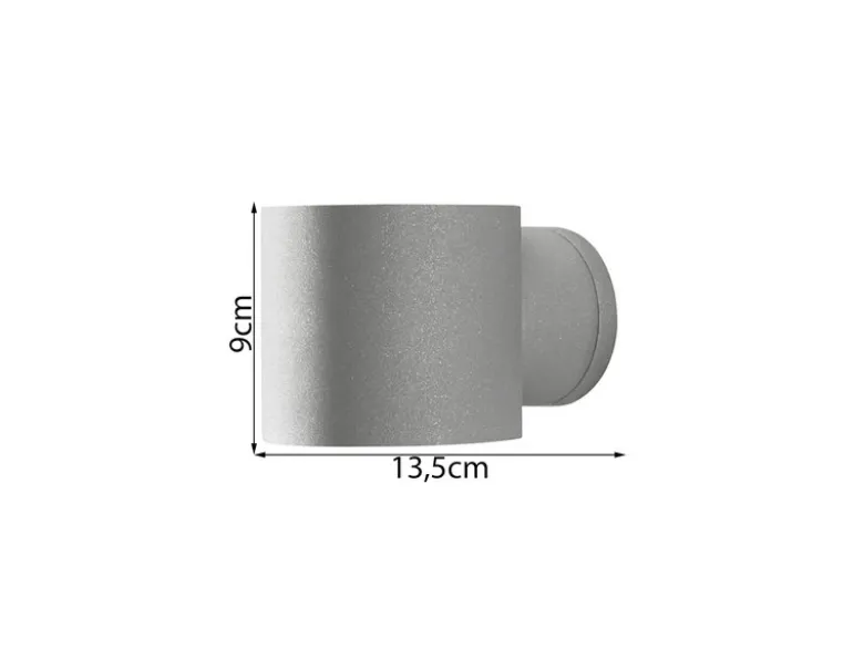 LED Außenwandleuchte runder Wandspot Up-Down, Höhe 9cm, Grau