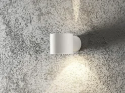 LED Außenwandleuchte runder Wandspot Up-Down, Höhe 9cm, Weiß