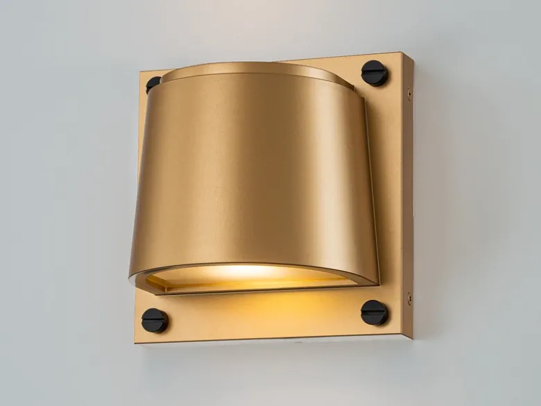 LED Außenwandleuchte SCOUT Downlight Messing, Höhe 16,5cm
