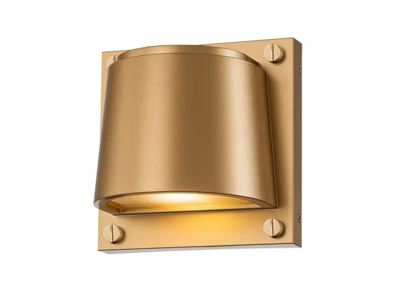 LED Außenwandleuchte SCOUT Downlight Messing, Höhe 16,5cm