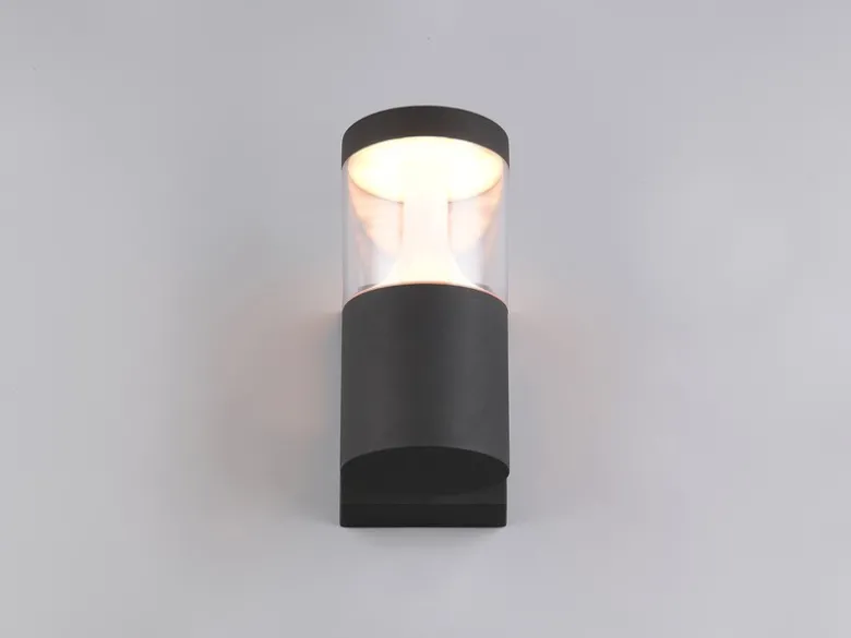 LED Außenwandleuchte TAGUS Anthrazit zur Reihenschaltung geeignet, Höhe 24cm