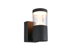 LED Außenwandleuchte TAGUS Anthrazit zur Reihenschaltung geeignet, Höhe 24cm