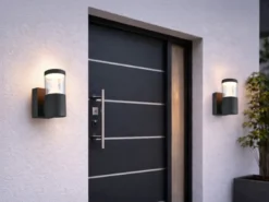 LED Außenwandleuchte TAGUS Anthrazit zur Reihenschaltung geeignet, Höhe 24cm