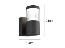 LED Außenwandleuchte TAGUS Anthrazit zur Reihenschaltung geeignet, Höhe 24cm