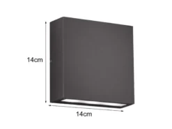 LED Außenwandleuchte THAMES Up Down in Anthrazit, IP54, Breite 14cm