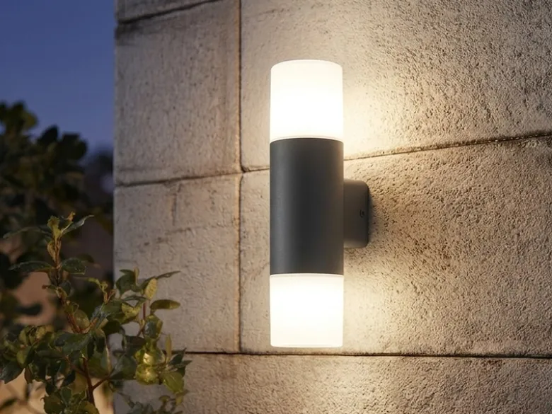 LED Außenwandleuchte Up and Down in Anthrazit E27, Höhe 33cm