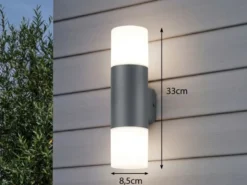 LED Außenwandleuchte Up and Down in Anthrazit E27, Höhe 33cm