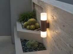 LED Außenwandleuchte Up and Down in Rostoptik E27, Höhe 33cm