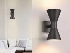 LED Außenwandleuchte Up and Down in Schwarz, Höhe 20cm