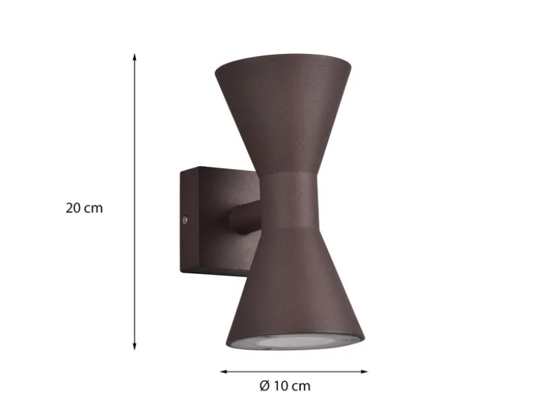 LED Außenwandleuchte Up and Down in Rostoptik, Höhe 20cm