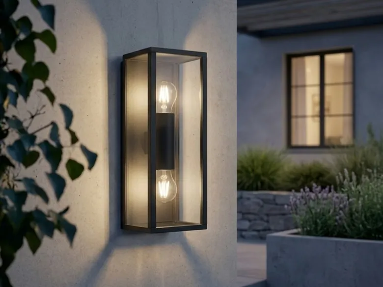 LED Außenwandleuchte Up & Down in Anthrazit mit Glas, Höhe 38cm
