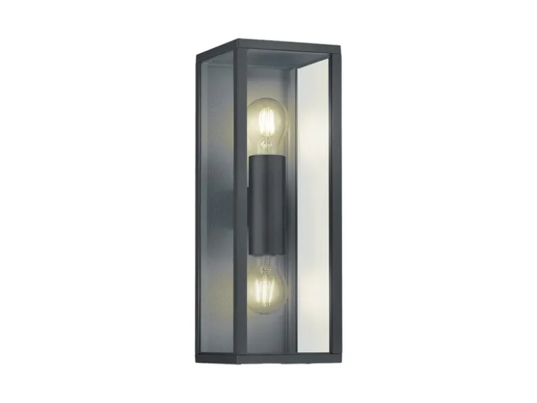 LED Außenwandleuchte Up & Down in Anthrazit mit Glas, Höhe 38cm