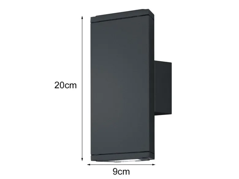 LED Außenwandleuchte Up-Down Light, IP54, Anthrazit - 2er Set