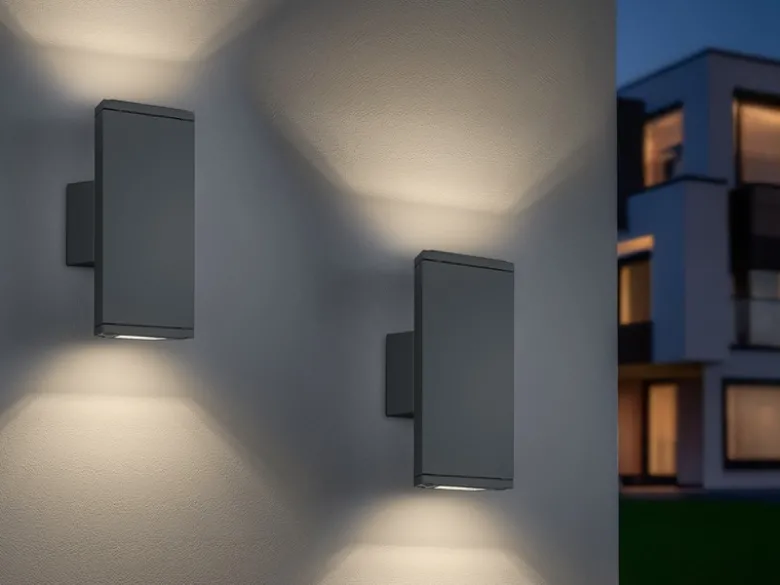 LED Außenwandleuchte Up-Down Light, IP54, Anthrazit - 2er Set