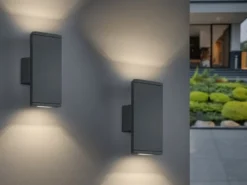 LED Außenwandleuchte Up-Down Light, IP54, Anthrazit - 2er Set