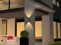 LED Außenwandleuchte Up-Down Light, IP54, Anthrazit - 2er Set