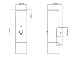 LED Außenwandleuchte Up & Down mit Bewegungsmelder, Anthrazit, Höhe 33cm
