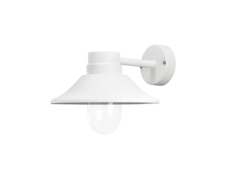 LED Außenwandleuchte VEGA Aluminium Weiß & Klarglas, Höhe 26,5cm