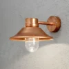 LED Außenwandleuchte VEGA Kupfer massiv & Klarglas, Höhe 26,5cm