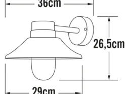 LED Außenwandleuchte VEGA Kupfer massiv & Klarglas, Höhe 26,5cm