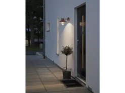 LED Außenwandleuchte VEGA Kupfer massiv & Klarglas, Höhe 26,5cm