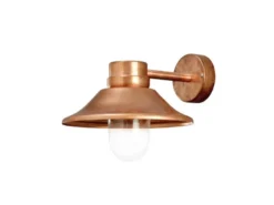 LED Außenwandleuchte VEGA Kupfer massiv & Klarglas, Höhe 26,5cm