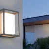 LED Außenwandleuchte WITHAM mit Metall Rahmen Anthrazit, Höhe 24cm