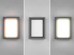 LED Außenwandleuchte WITHAM mit Metall Rahmen Anthrazit, Höhe 24cm