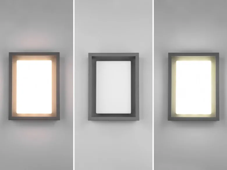 LED Außenwandleuchte WITHAM mit Metall Rahmen Anthrazit, Höhe 24cm