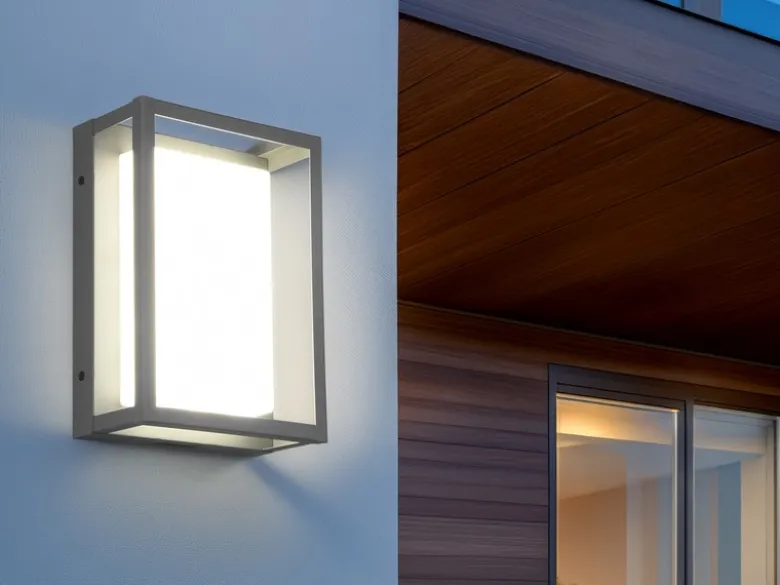 LED Außenwandleuchte WITHAM mit Metall Rahmen Anthrazit, Höhe 24cm