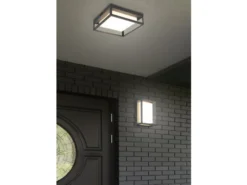 LED Außenwandleuchte WITHAM mit Metall Rahmen Anthrazit, Höhe 24cm