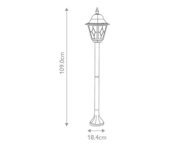 LED Außen Wegeleuchte im Landhausstil Laterne mit Bleiglas, Höhe 109cm