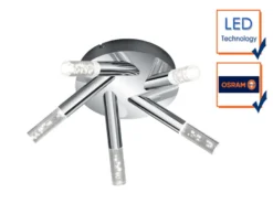 LED BAD Deckenleuchte BOLSA, Chrom, Acryl Transparent klar, Ø 41cm