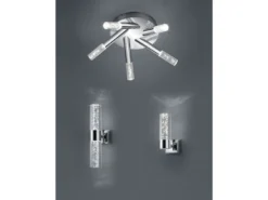 LED BAD Deckenleuchte BOLSA, Chrom, Acryl Transparent klar, Ø 41cm