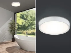 LED Bad Deckenleuchte CLARIMO in Weiß IP44, Ø 33cm