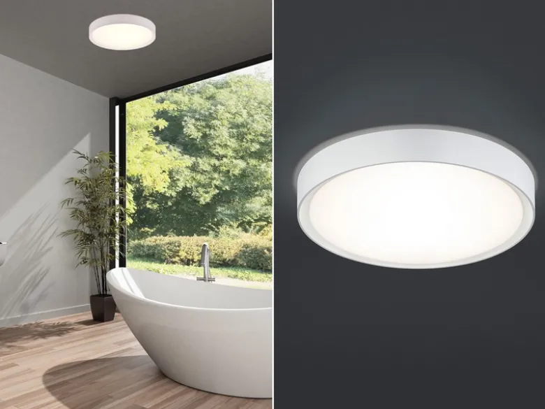LED Bad Deckenleuchte CLARIMO in Weiß IP44, Ø 33cm