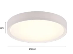 LED Bad Deckenleuchte CLARIMO in Weiß IP44, Ø 33cm