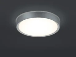 LED Bad Deckenleuchte CLARIMO in Grau, IP44 Ø 33cm