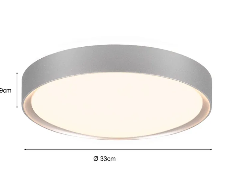 LED Bad Deckenleuchte CLARIMO in Grau, IP44 Ø 33cm