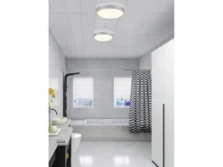 LED Bad Deckenleuchte CLARIMO in Grau, IP44 Ø 33cm