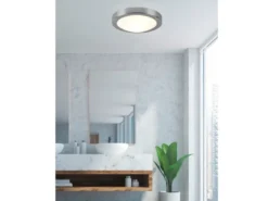 LED Bad Deckenleuchte in Chrom mit Glas Opal Weiß Badlampen, Ø 31,5cm