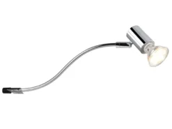LED Badezimmerlampe in Chrom für Spiegelschrank mit schwenkbarem Spot