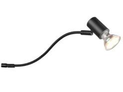 LED Badezimmerlampe in Schwarz für Spiegelschrank mit schwenkbarem Spot