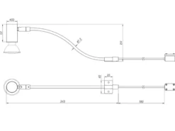 LED Badezimmerlampe in Schwarz für Spiegelschrank mit schwenkbarem Spot