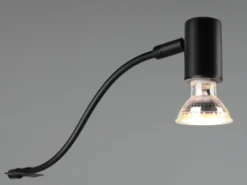 LED Badezimmerlampe in Schwarz für Spiegelschrank mit schwenkbarem Spot