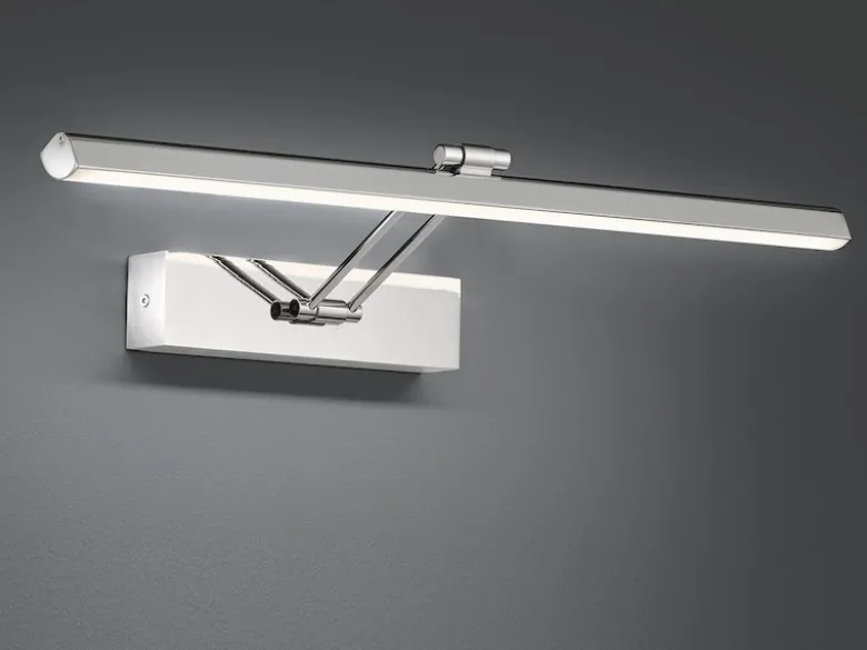 LED Badezimmer Wandleuchte BAABE Silber Chrom schwenkbar, Breite 60cm