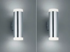 LED Badezimmer Wandleuchte 2er Set Up Down in Chrom - Spiegelleuchten, H: 17cm