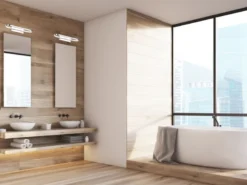 LED Badezimmer Wandleuchte 2er Set in Chrom - Spiegelleuchten, Breite 40cm
