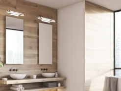 LED Badezimmer Wandleuchte 2er Set in Chrom - Spiegelleuchten, Breite 40cm